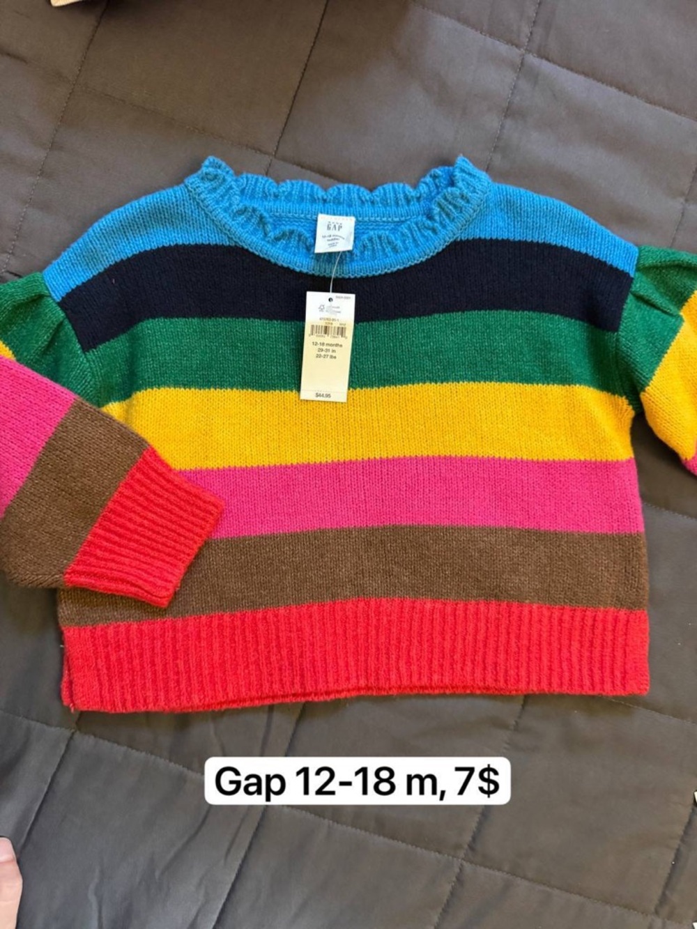 New GAP Bright Multicolor Striped Sweater